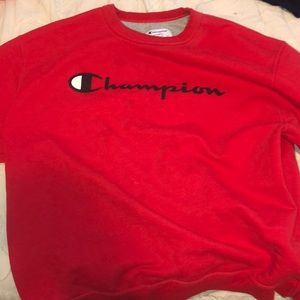 XL red champion crew neck